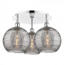 Innovations Lighting 516-3C-PC-G1213-10SM - Athens Deco Swirl - 3 Light - 22 inch - Polished Chrome - Flush Mount