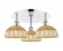 Innovations Lighting 516-3C-PC-NBD2-9-NAT - Bristol Natural II - 3 Light - 21 inch - Polished Chrome - Flush Mount