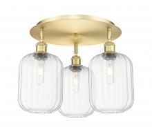 Innovations Lighting 516-3C-SG-G460-7CL - Preston Cylinder - 3 Light - 19 inch - Satin Gold - Flush Mount
