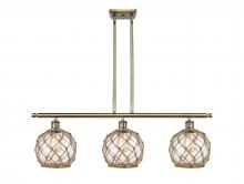 Innovations Lighting 516-3I-AB-G122-8RB-LED - Farmhouse Rope - 3 Light - 36 inch - Antique Brass - Cord hung - Island Light