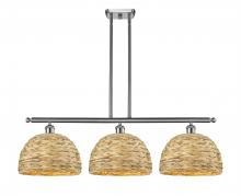 Innovations Lighting 516-3I-SN-RBD-12-NAT - Woven Rattan - 3 Light - 39 inch - Satin Nickel - Multi Pendant