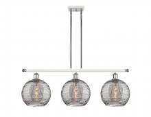 Innovations Lighting 516-3I-WPC-G1213-10SM - Athens Deco Swirl - 3 Light - 37 inch - White Polished Chrome - Cord hung - Island Light