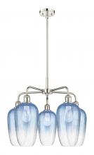 Innovations Lighting 516-5CR-PN-G484-7SB - Brookhaven Flute - 5 Light - 26 inch - Polished Nickel - Stem hung - Chandelier