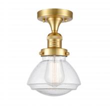 Innovations Lighting 517-1CH-SG-G324-LED - Olean - 1 Light - 7 inch - Satin Gold - Semi-Flush Mount