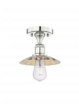 Innovations Lighting 616-1F-PN-M17-PN - Scallop - 1 Light - 8 inch - Polished Nickel - Semi-Flush Mount