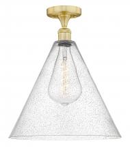 Innovations Lighting 616-1F-SG-GBC-164 - Berkshire - 1 Light - 16 inch - Satin Gold - Semi-Flush Mount