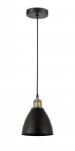 Innovations Lighting 616-1P-BAB-MBD-75-BK-LED - Bristol - 1 Light - 8 inch - Black Antique Brass - Cord hung - Mini Pendant