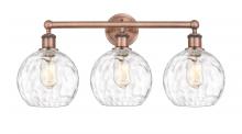 Innovations Lighting 616-3W-AC-G1215-8 - Athens Water Glass - 3 Light - 26 inch - Antique Copper - Bath Vanity Light