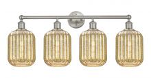 Innovations Lighting 616-4W-SN-G460-7ME - Preston Cylinder - 4 Light - 34 inch - Brushed Satin Nickel - Bath Vanity Light