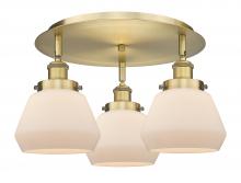 Innovations Lighting 916-3C-BB-G171 - Fulton - 3 Light - 19 inch - Brushed Brass - Flush Mount