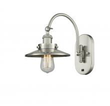 Innovations Lighting 918-1W-SN-M2-LED - Railroad - 1 Light - 8 inch - Brushed Satin Nickel - Sconce