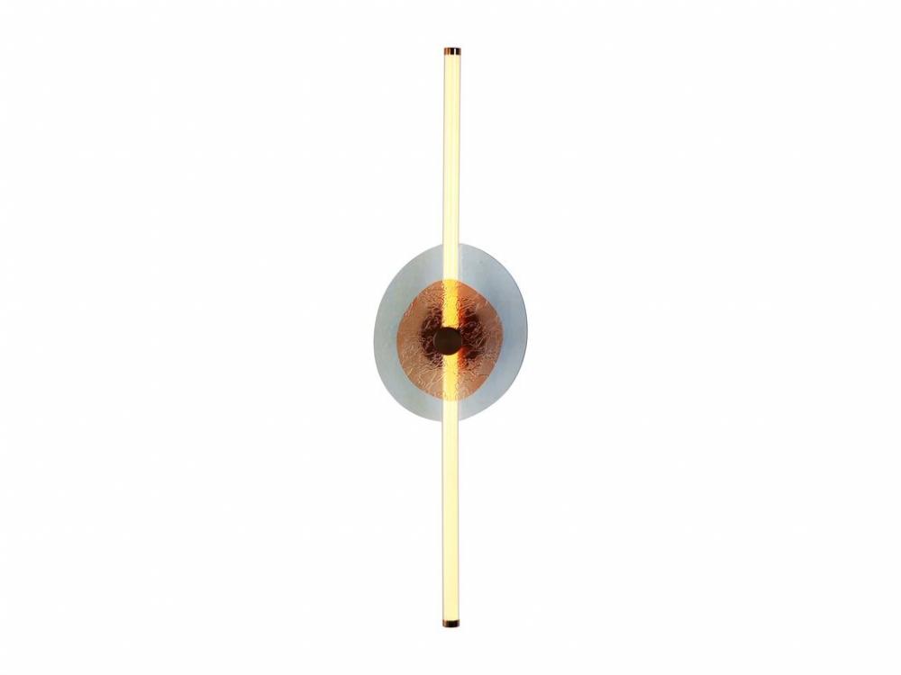 Colorella LED 39" Wall Sconce in Rose Gold with Hammered Blue Shade