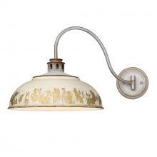 Golden 0865-A1W AGV-AI - Kinsley 1 Light Articulating Wall Sconce in Aged Galvanized Steel with Antique Ivory Shade