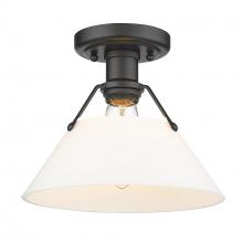 Golden 3306-FM BLK-OP - Orwell BLK Flush Mount in Matte Black with Opal Glass