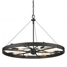 Golden 3866-L NB-NB - Vaughn 6 Light Chandelier in Natural Black with Natural Black Accents