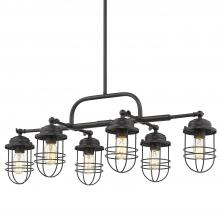 Golden 9808-LP BLK - Seaport Linear Pendant in Matte Black