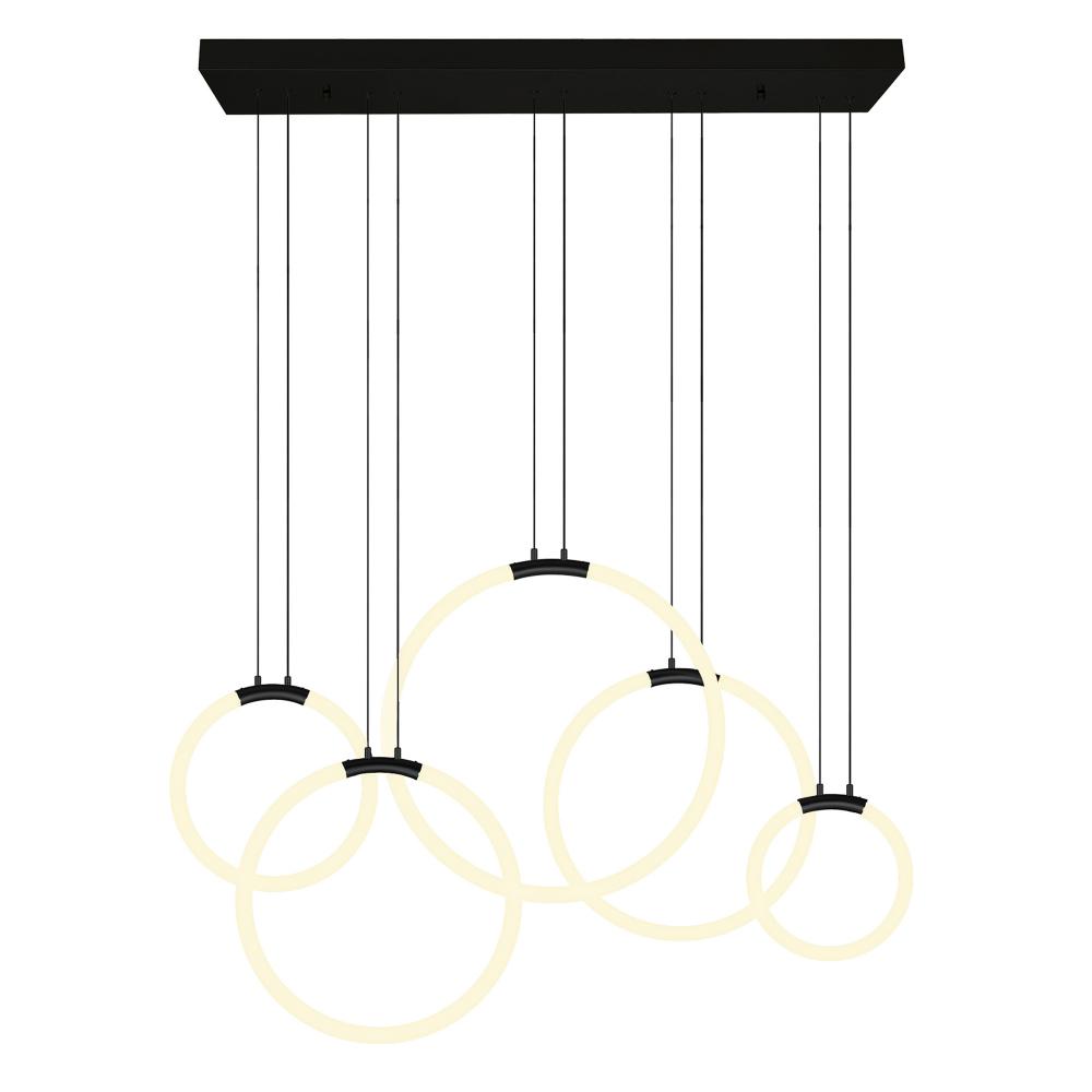 Hoops 5 Light LED Chandelier With Black Finish