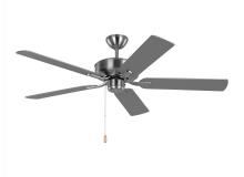 Generation Lighting 5LD52BS - Linden 52&#39;&#39; traditional indoor brushed steel silver ceiling fan with reversible motor