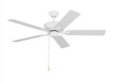 Generation Lighting 5LD52RZW - Linden 52&#39;&#39; traditional indoor matte white ceiling fan with reversible motor