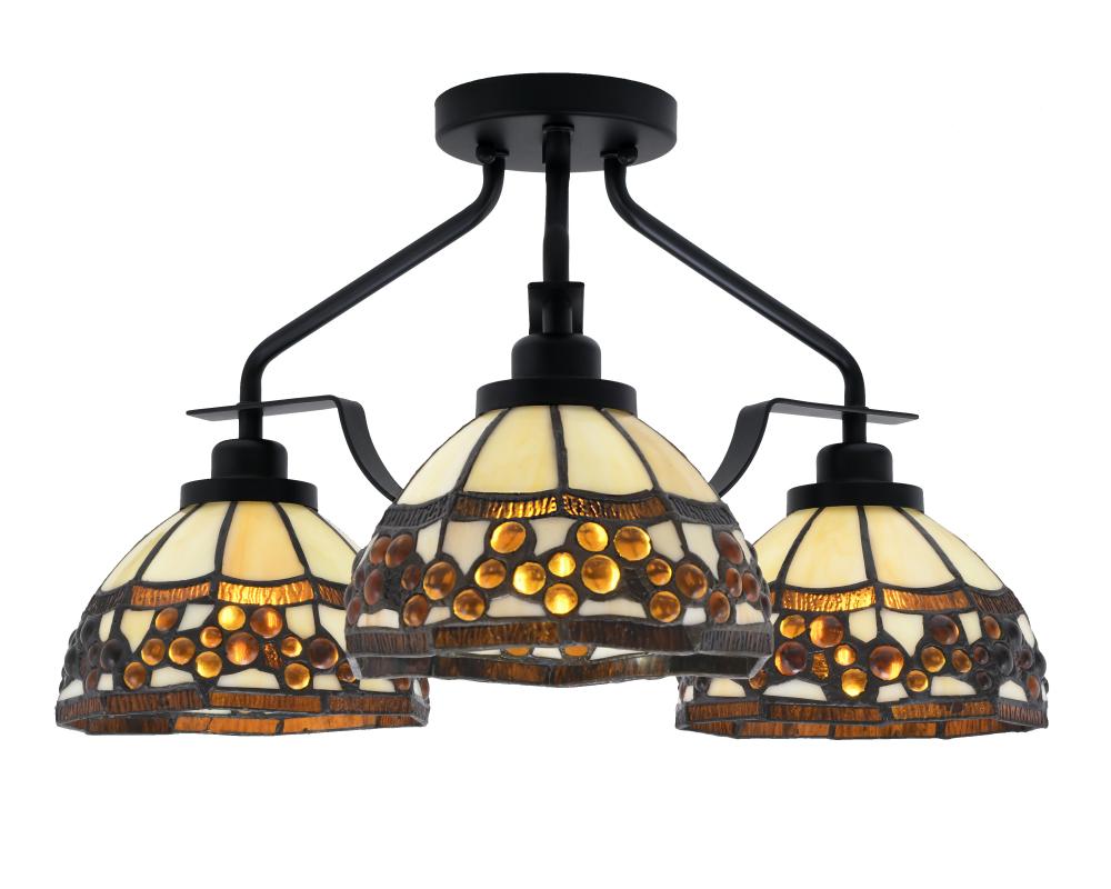 JIEZM elier,6 Lights Black Pendant Lighting with Glass