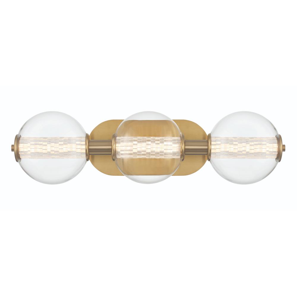 Atomo 3 Light Sconce in Gold with Clear Glass