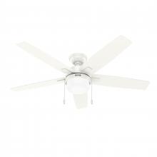 Hunter 52773 - Hunter 52 inch Anisten ENERGY STAR® Fresh White Ceiling Fan with LED Light Kit and Pull Chain