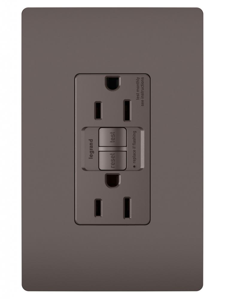 radiant? Spec Grade 15A Self Test GFCI Receptacle, Brown (12 pack)