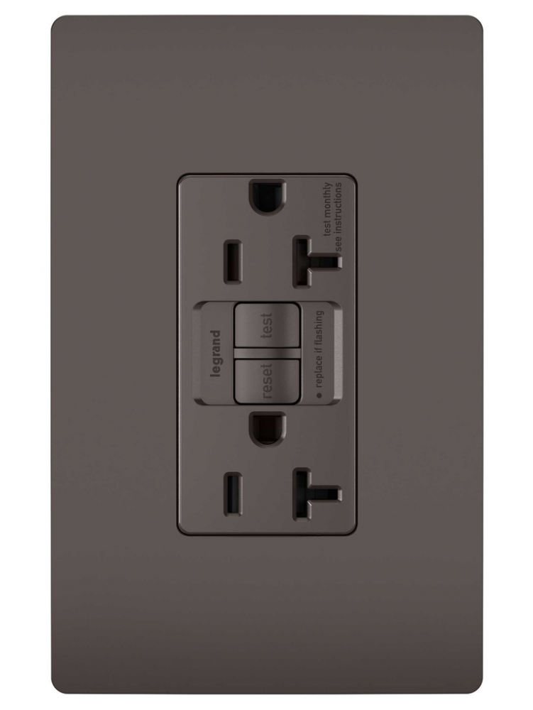 radiant? Spec Grade 20A Tamper Resistant Self Test GFCI Receptacle, Brown (4 pack)