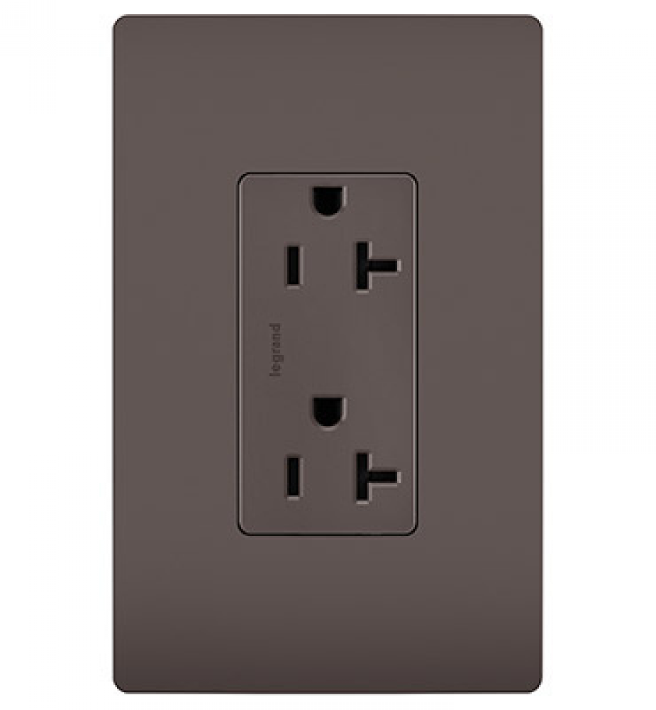 radiant® Spec Grade 20A Tamper-Resistant Receptacle, Brown