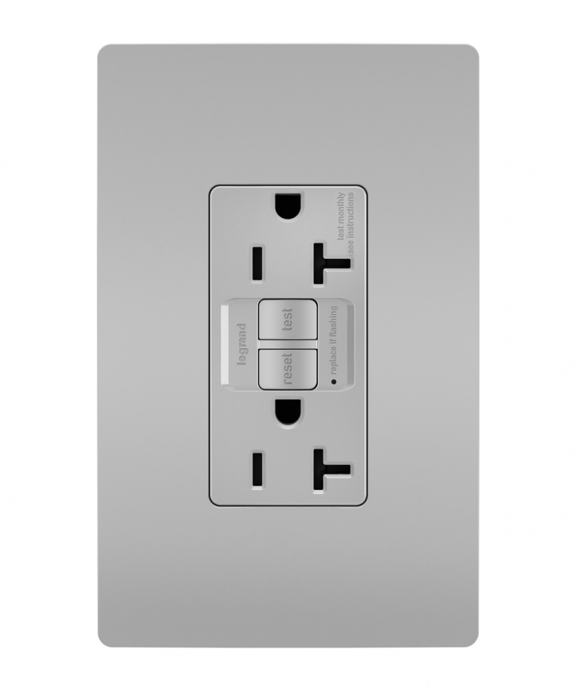 radiant? Tamper-Resistant 20A Duplex Self-Test GFCI Receptacle with SafeLock? Protection, Gray (4 pack)