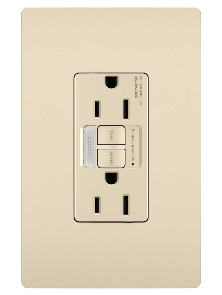 radiant? Tamper-Resistant 15A Duplex Self-Test GFCI Receptacles with SafeLock? Protection and Night (4 pack)