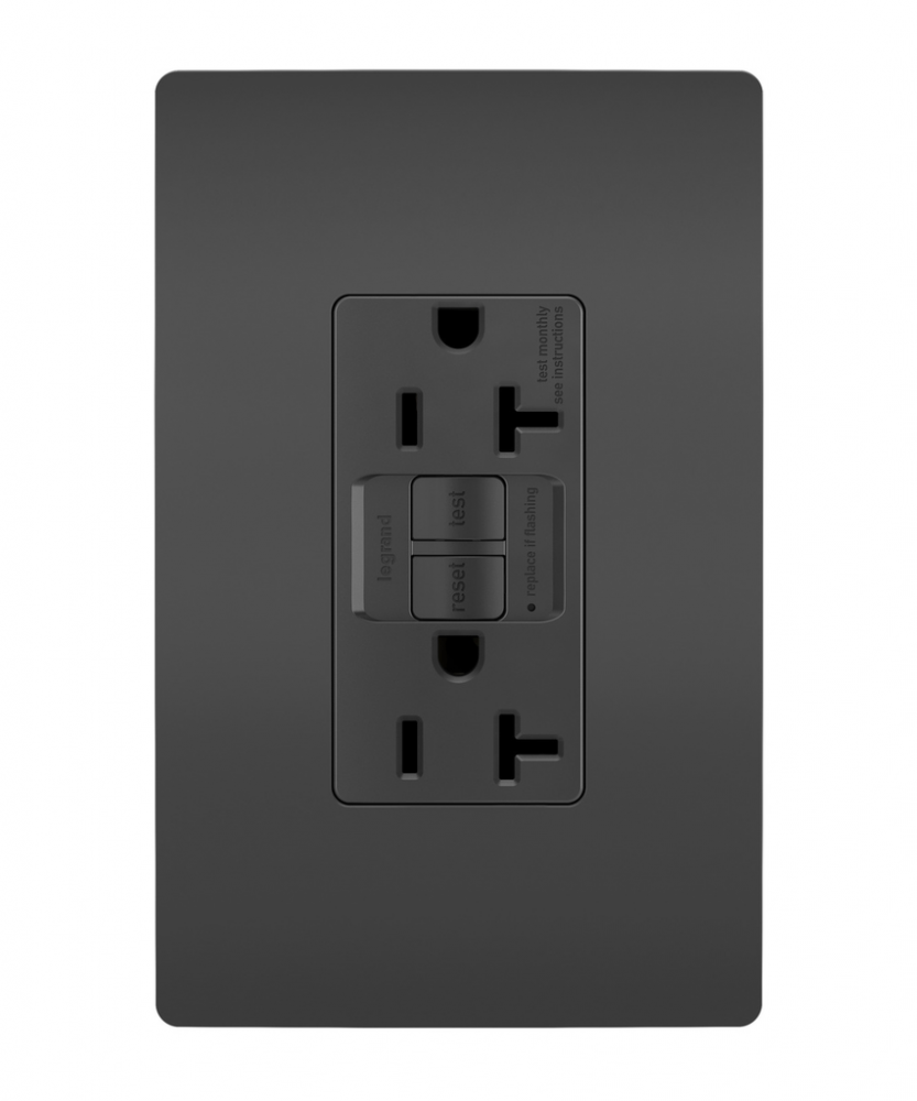 radiant? Spec Grade 20A Tamper Resistant Self Test GFCI Receptacle, Black (4 pack)