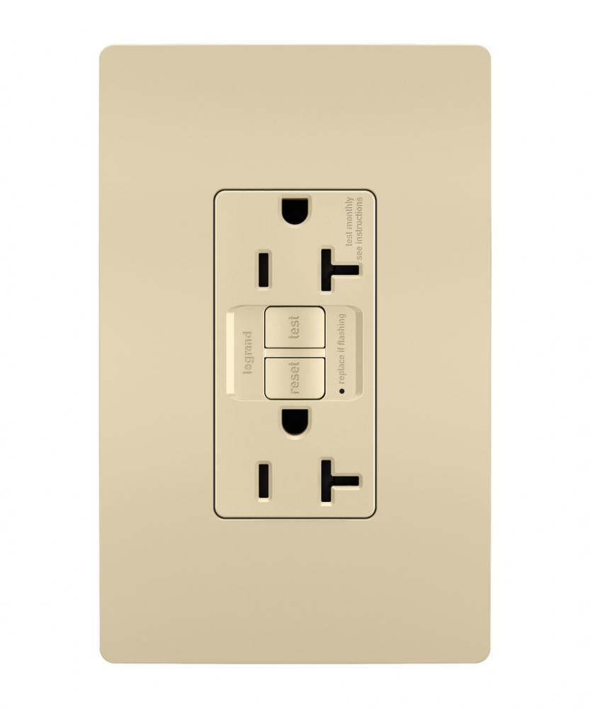 radiant? Spec Grade 20A Tamper Resistant Self Test GFCI Receptacle, Ivory (4 pack)