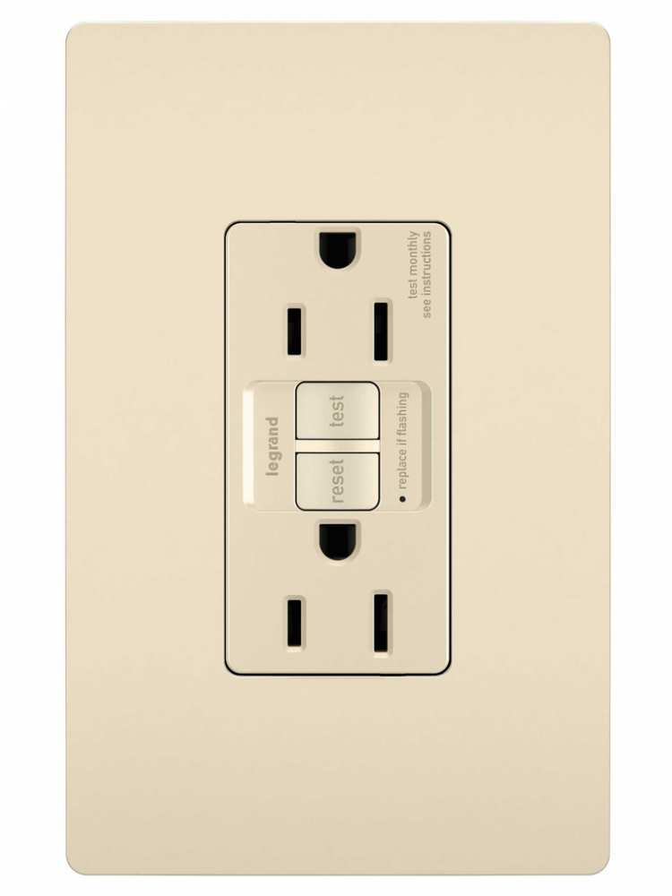 radiant? Spec Grade 15A Self Test GFCI Receptacle, Light Almond (12 pack)