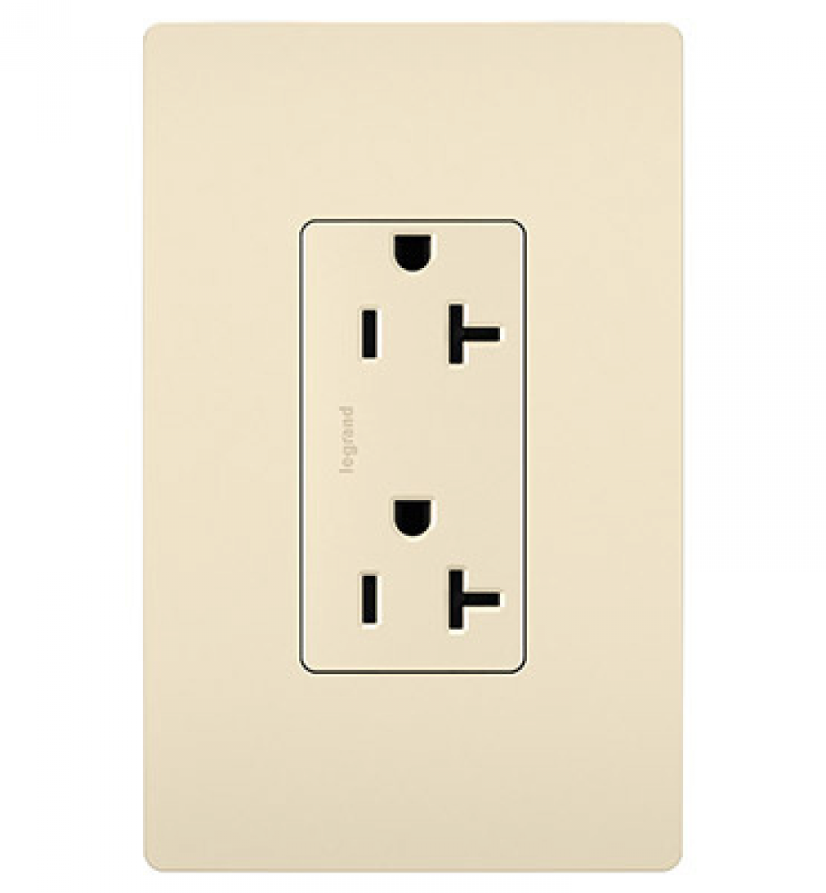 radiant® Spec Grade 20A Tamper-Resistant Receptacle, Light Almond