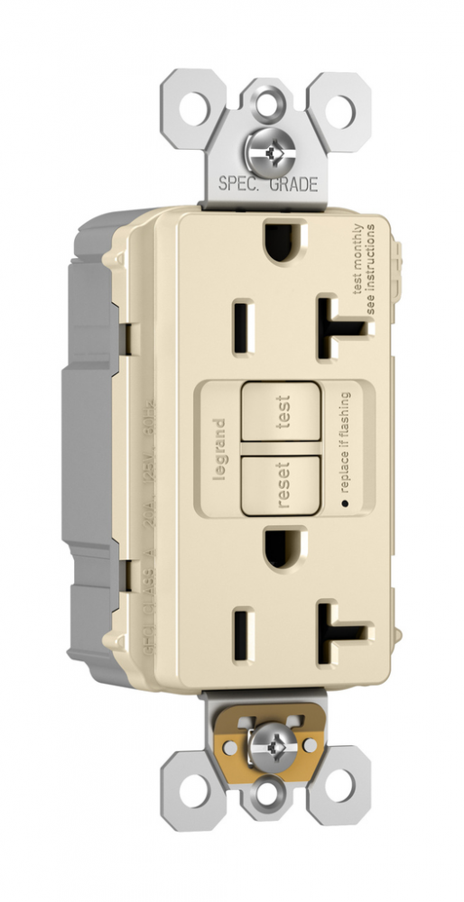 radiant? Tamper-Resistant 20A Duplex Self-Test GFCI Receptacles with SafeLock? Protection,