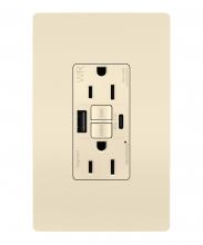 Legrand Radiant 1597TRWRUSBACLA - SELF-TEST GFCI RECEP TR WR 15A W/ USB AC LA