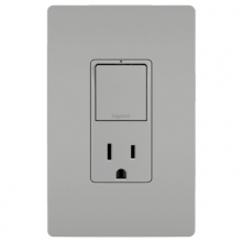 Legrand Radiant RCD38TRGRYCC6 - radiant? Single Pole/3-Way Switch with 15A Tamper-Resistant Outlet, Gray