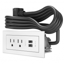 Legrand Radiant RDZWH10 - Furniture Power Basic Power Unit with 10' Cord - White