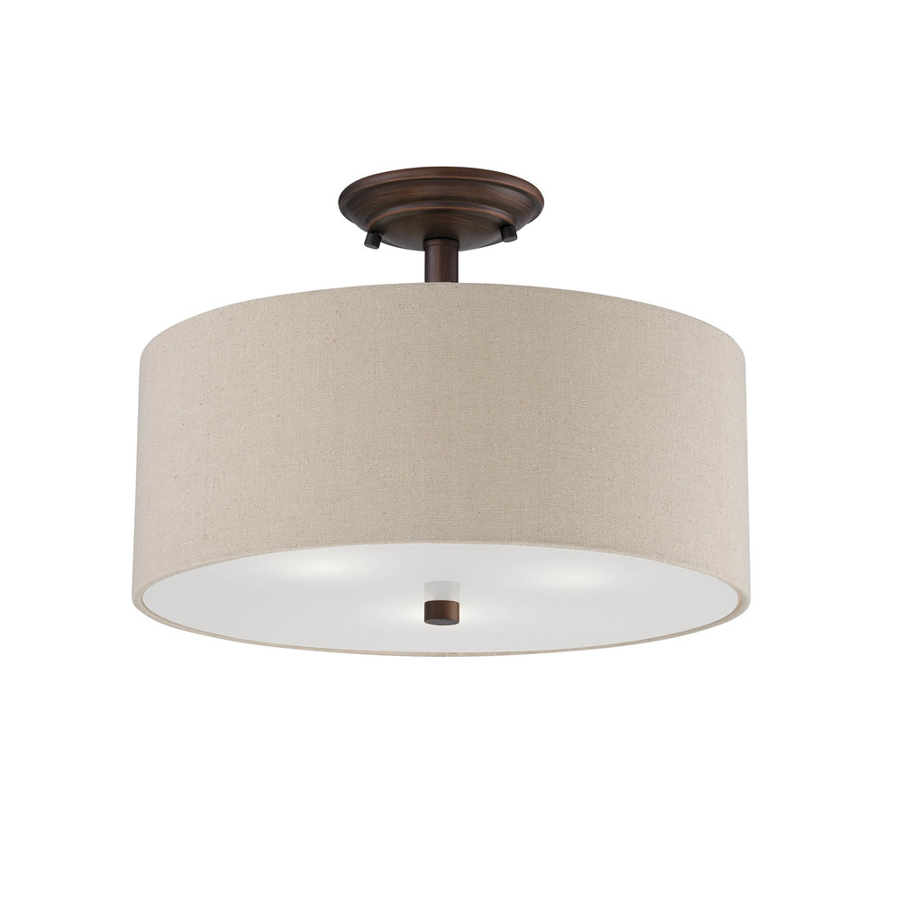 Jackson 3-Light Semi-Flush Ceiling Mount Rubbed Bronze