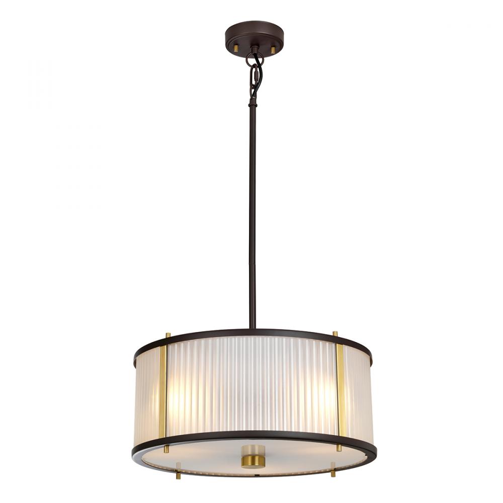 Corona 3 Light Pendant in Bronze