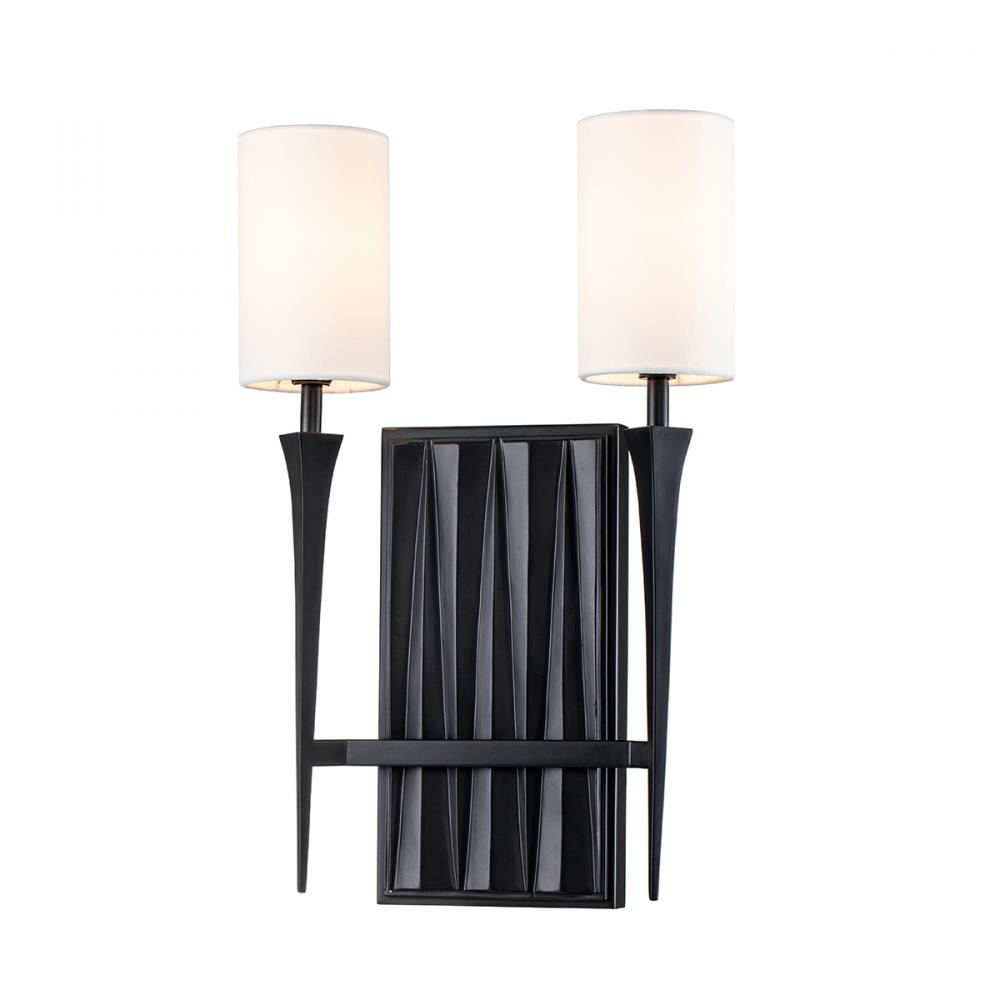 Crest 2 Light Black Sconce