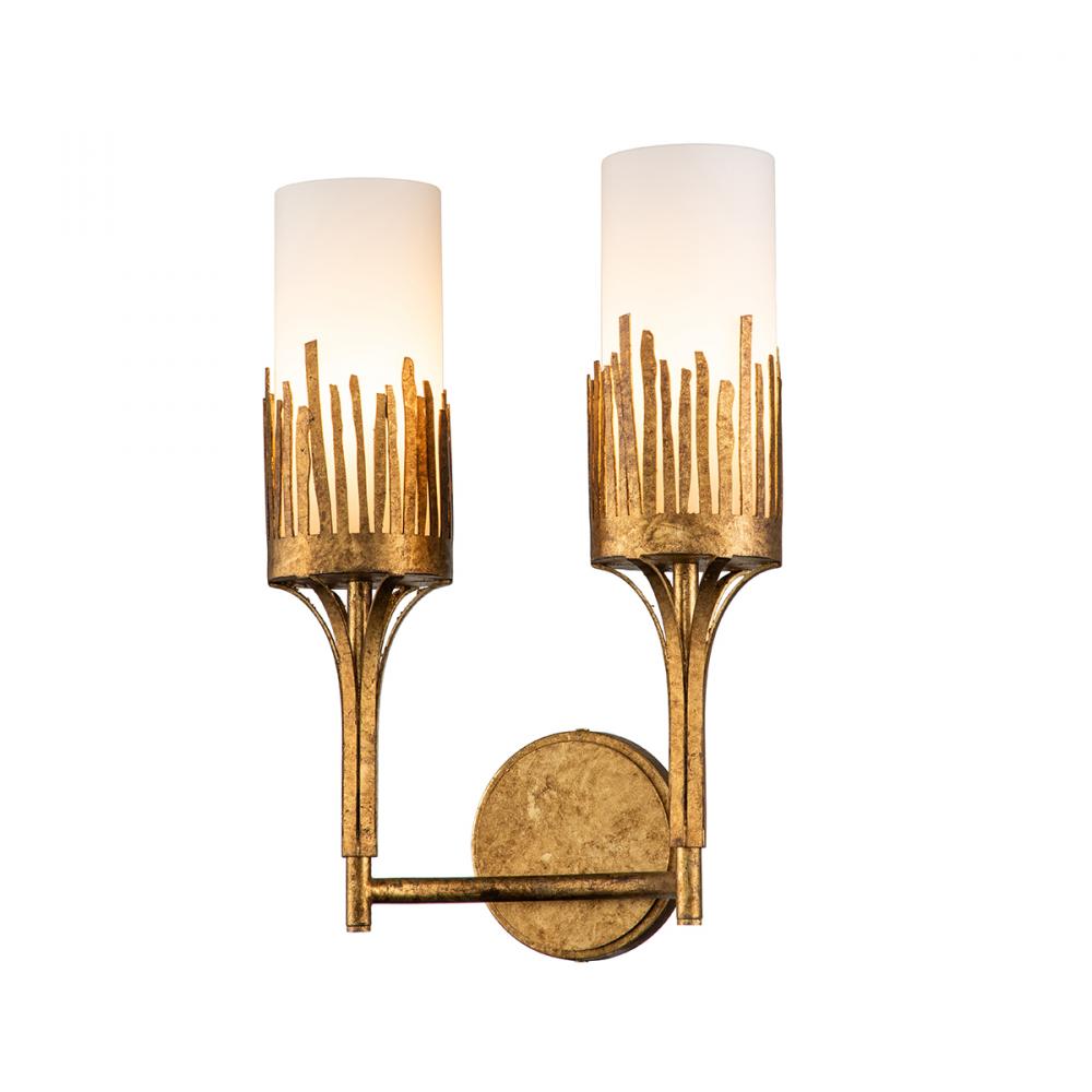 Sawgrass 2 Lt Sconce in Gold Leaf