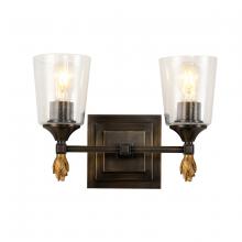 Lucas McKearn BB1022DB-2-F1G - Vetiver 2-Light Dark Bronze With Gold Accents