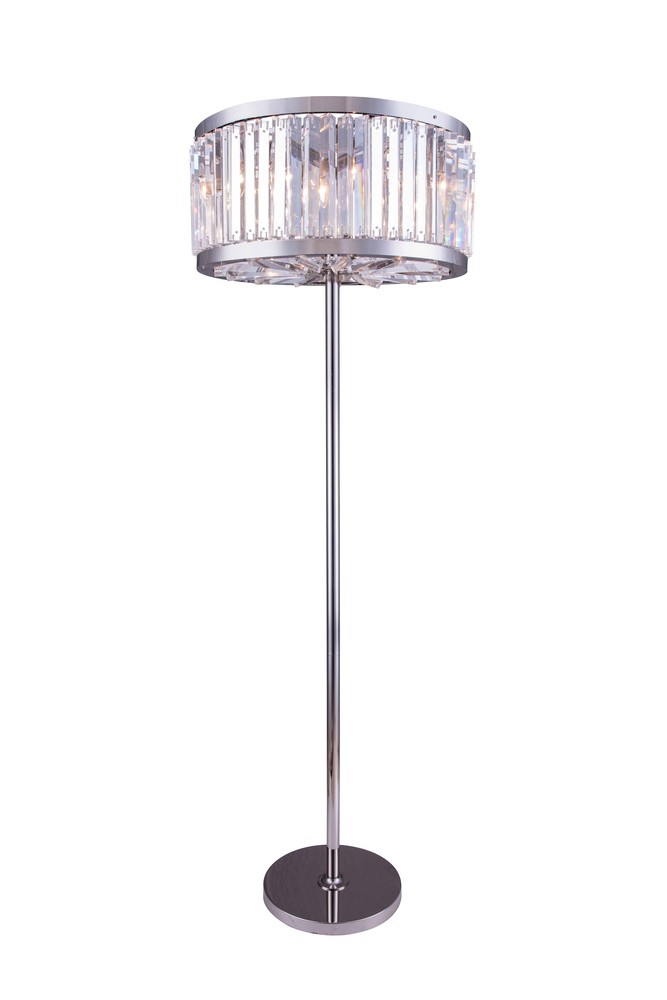 Chelsea 6 light polished nickel Floor Lamp Clear Royal Cut Crystal