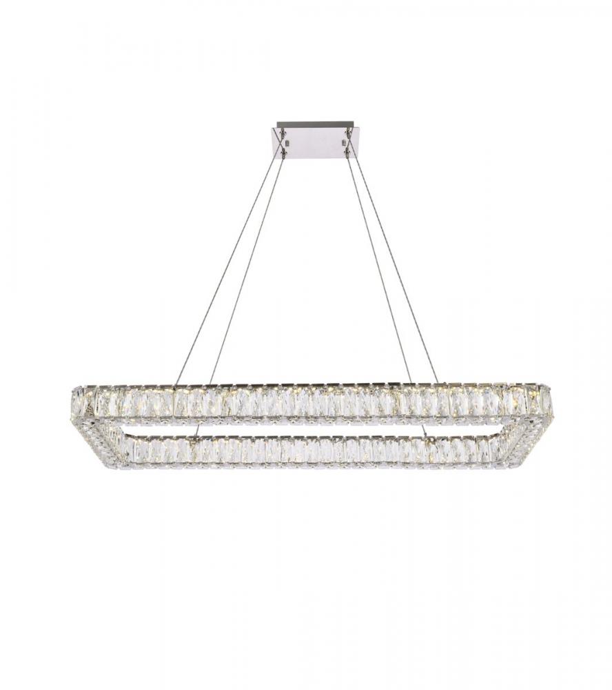 Monroe 42 Inch LED Single Rectangle Pendant in Chrome