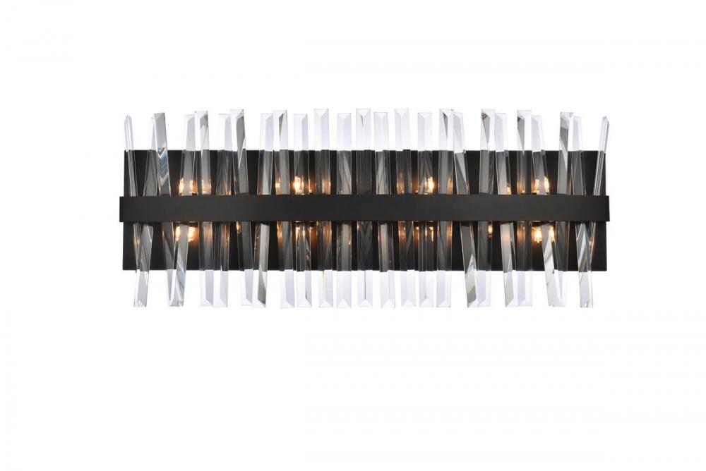 Serephina 30 inch crystal bath sconce in black