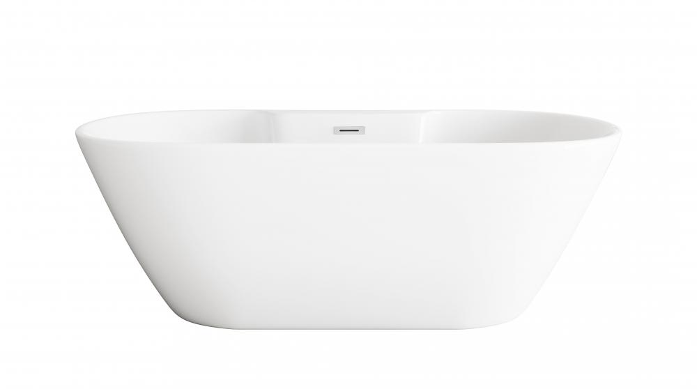 67 inch Bathtub in Glossy White with Chrome Trim