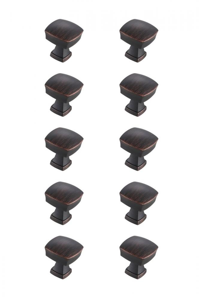 Irvin 1.3" Oil-rubbed Bronze Square Knob Multipack (Set of 10)