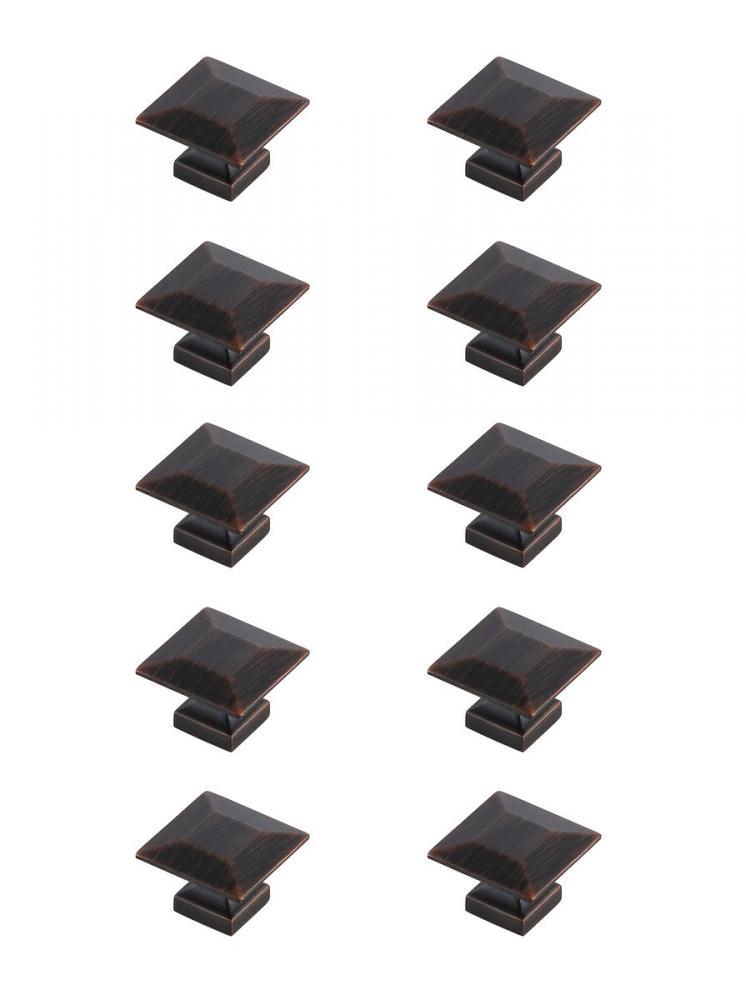 Cecil 1.3" Oil-rubbed Bronze Square Knob Multipack (Set of 10)